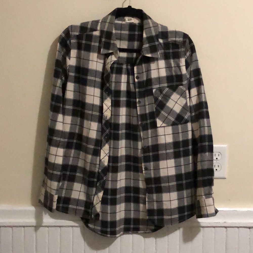 Black and White Flannel Lumberjack Button Up